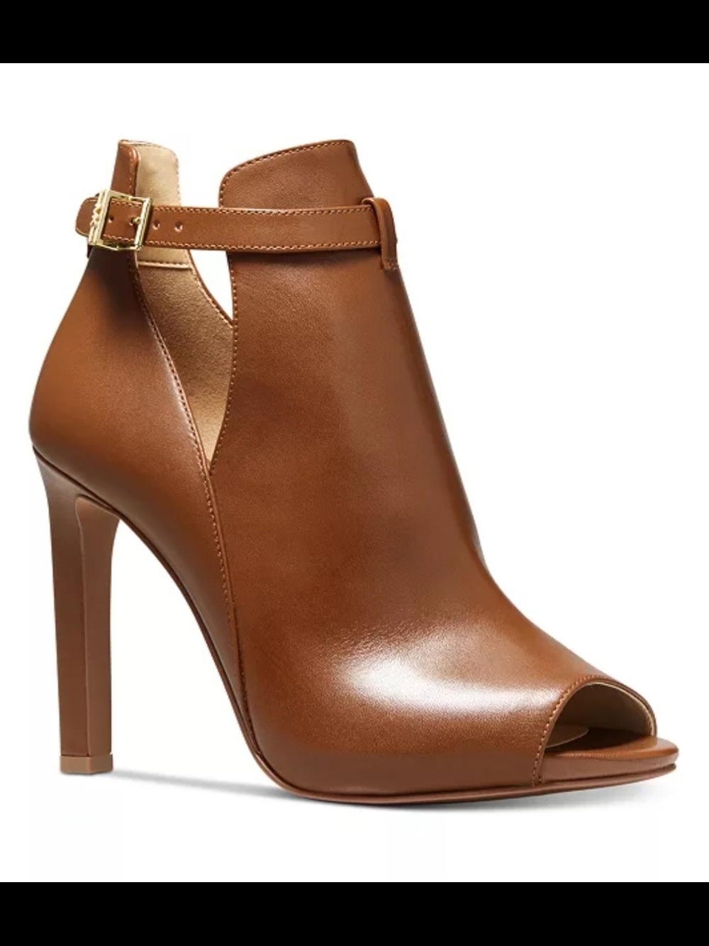 Michael Kors Brown Open-Toe Heeled Booties - Picture 9 of 9